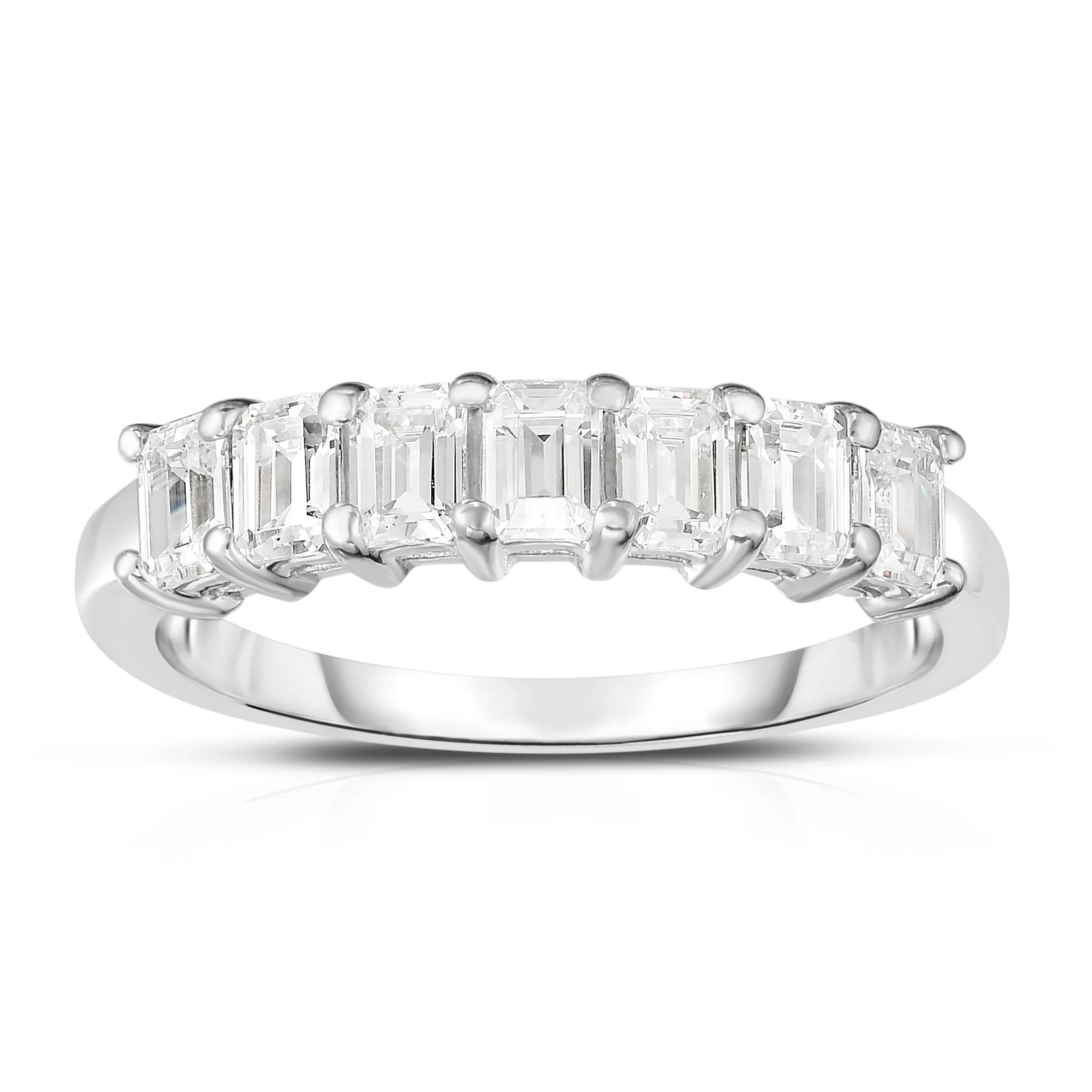 7-Stone Emerald Cut 1.00Ct Diamond Ring