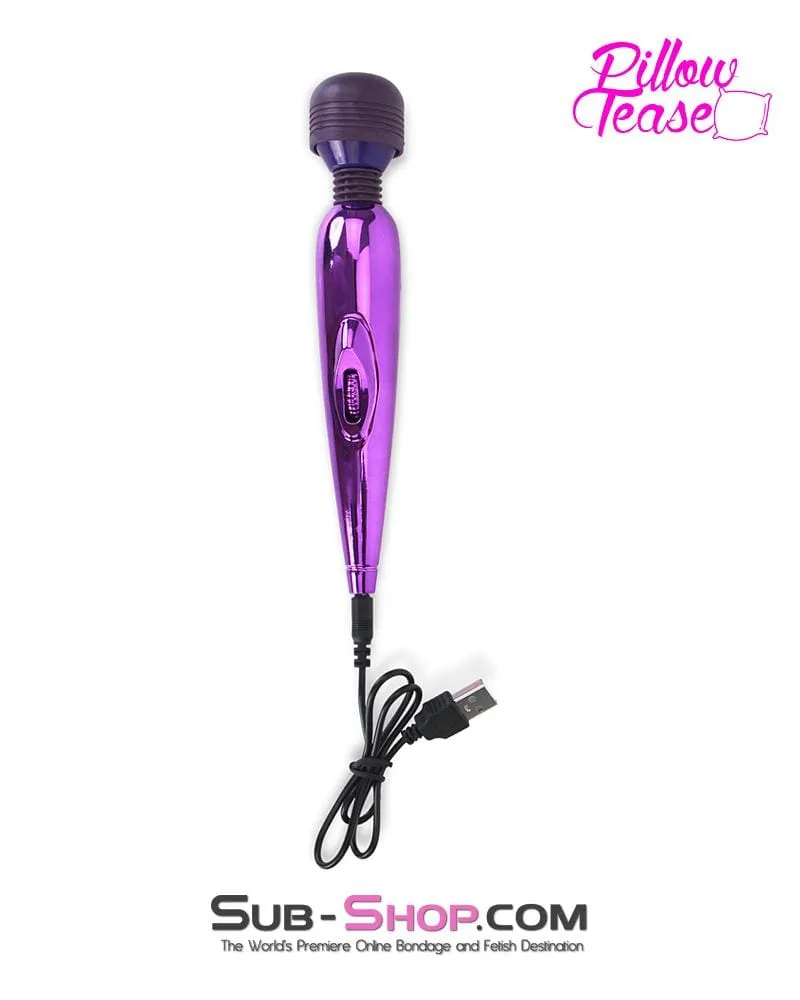7120S      USB Rechargeable Purple Power Chrome 7" Vibrating Travel Wand