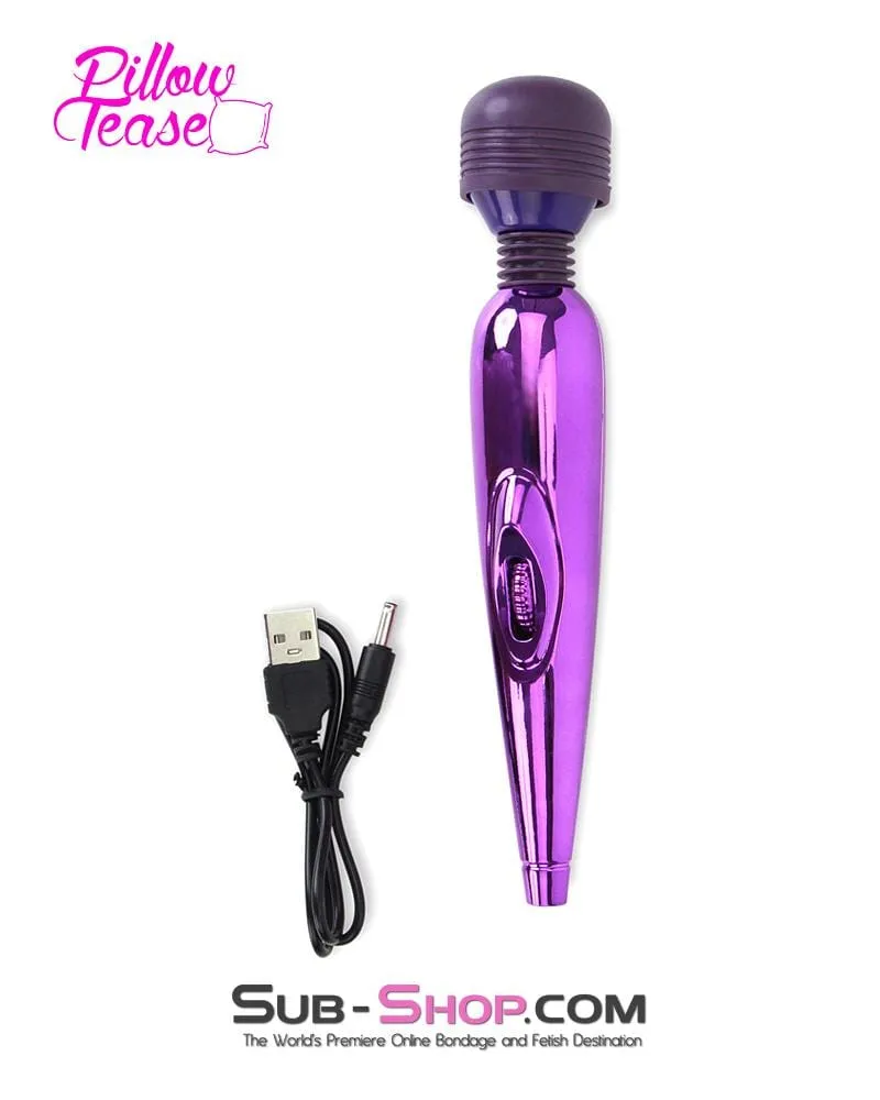7120S      USB Rechargeable Purple Power Chrome 7" Vibrating Travel Wand