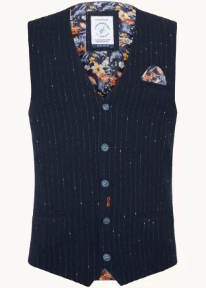 A Fish Named Fred Seersucker Waistcoat Navy