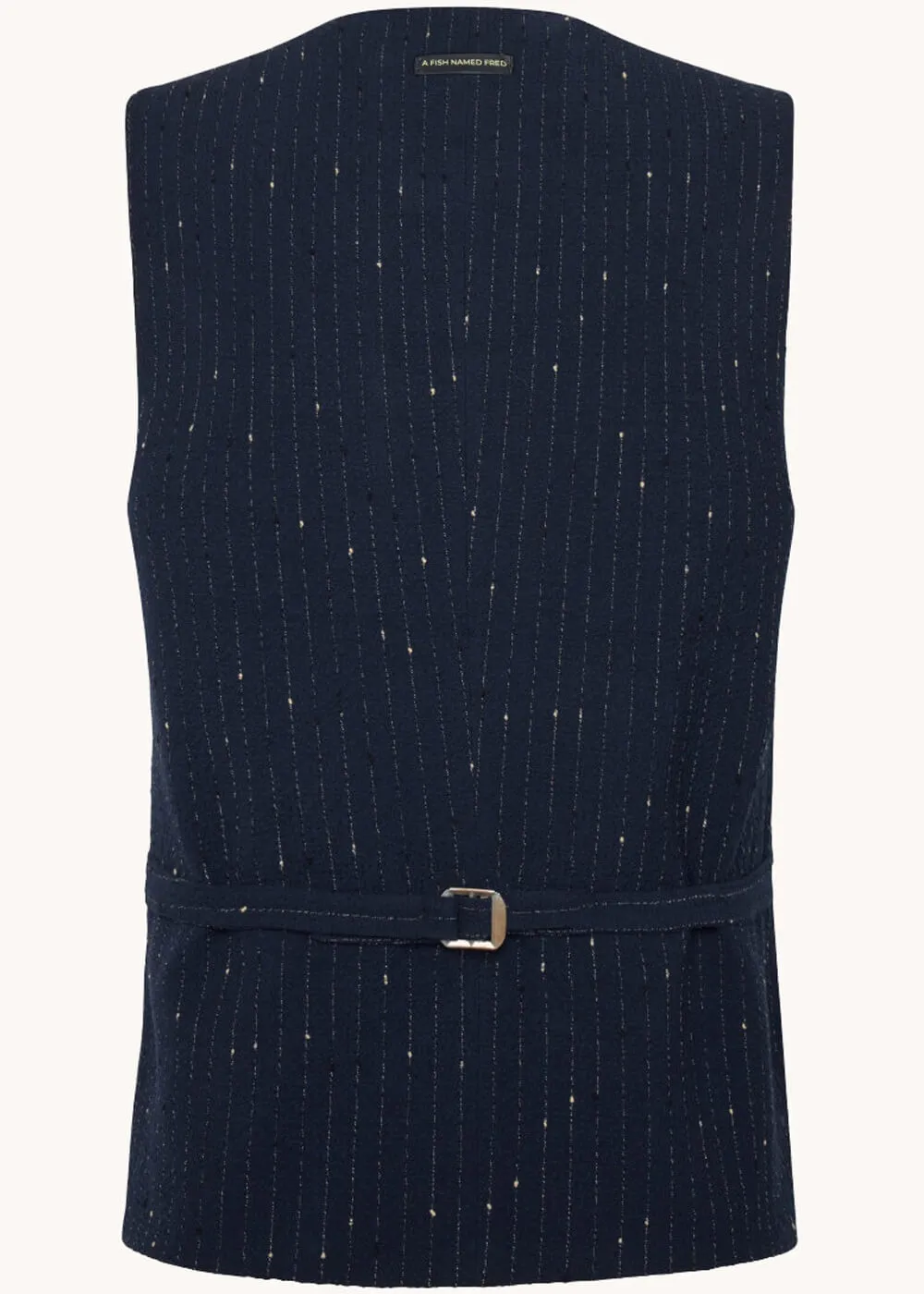 A Fish Named Fred Seersucker Waistcoat Navy