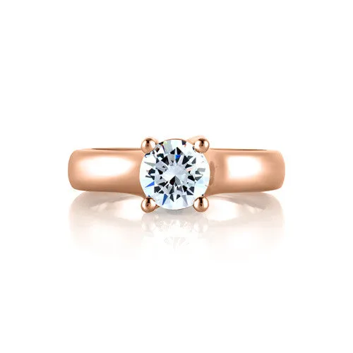 A.JAFFE Classic Pink Solitaire Engagement Ring MES582 / 100