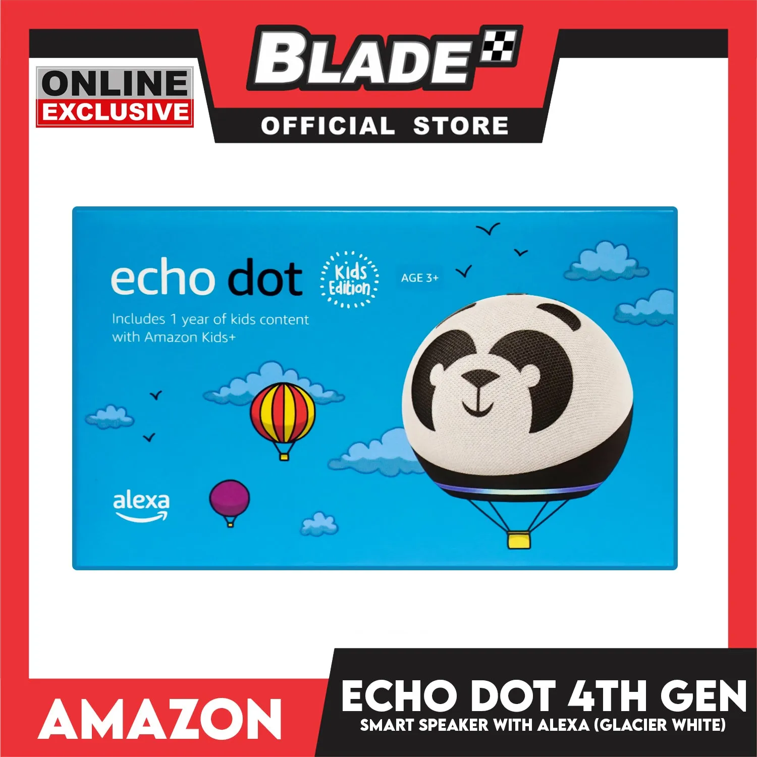 Amazon Echo Dot 4th Gen. (Kids) Designed For Kids, with Parental Controls (Panda)