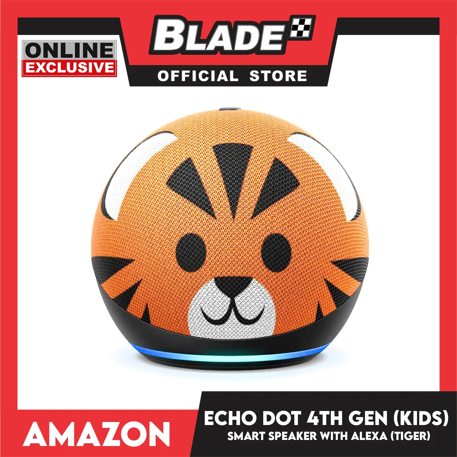 Amazon Echo Dot 4th Gen. (Kids) Designed For Kids, with Parental Controls (Tiger)