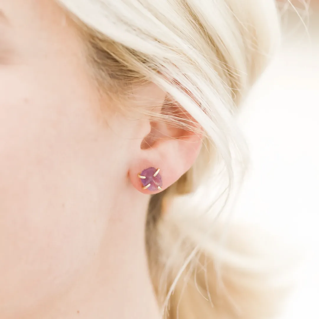 Amethyst Prong Earrings