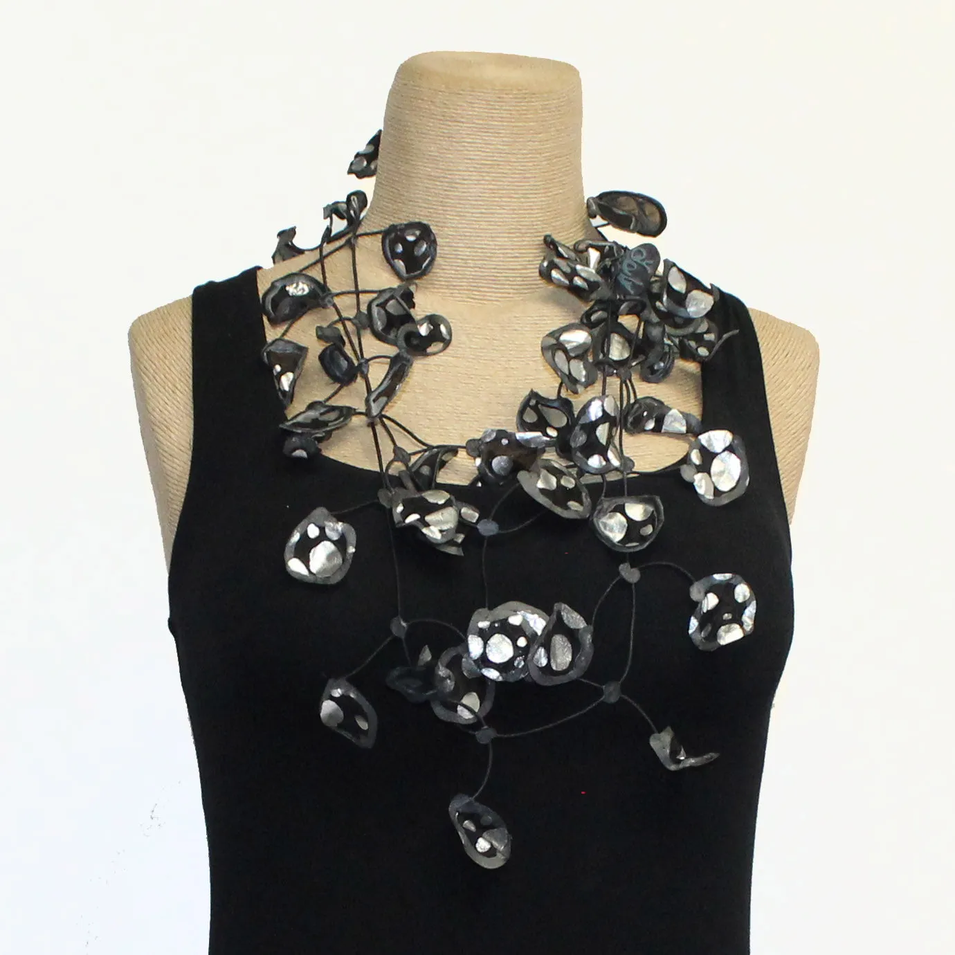 Annemieke Broenink Necklace, Polka Dot Metallic, Grey
