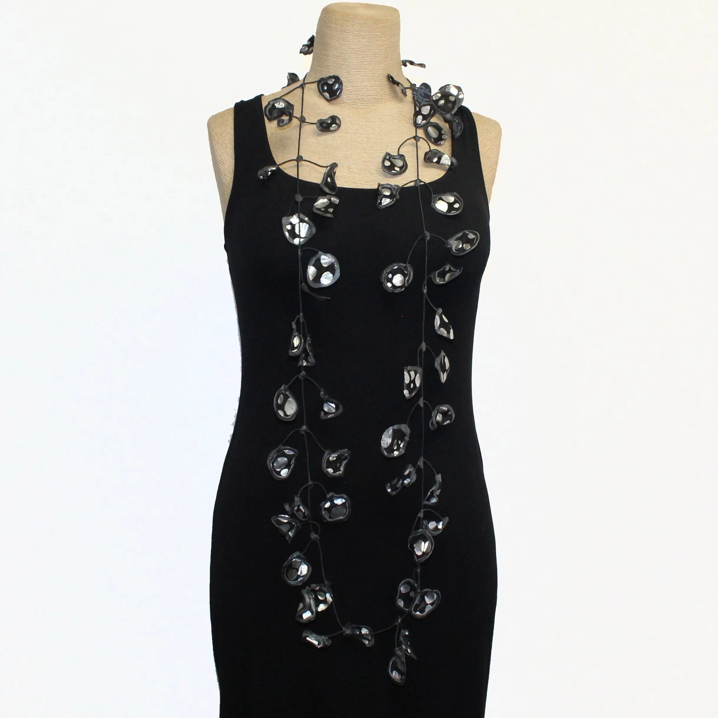 Annemieke Broenink Necklace, Polka Dot Metallic, Grey