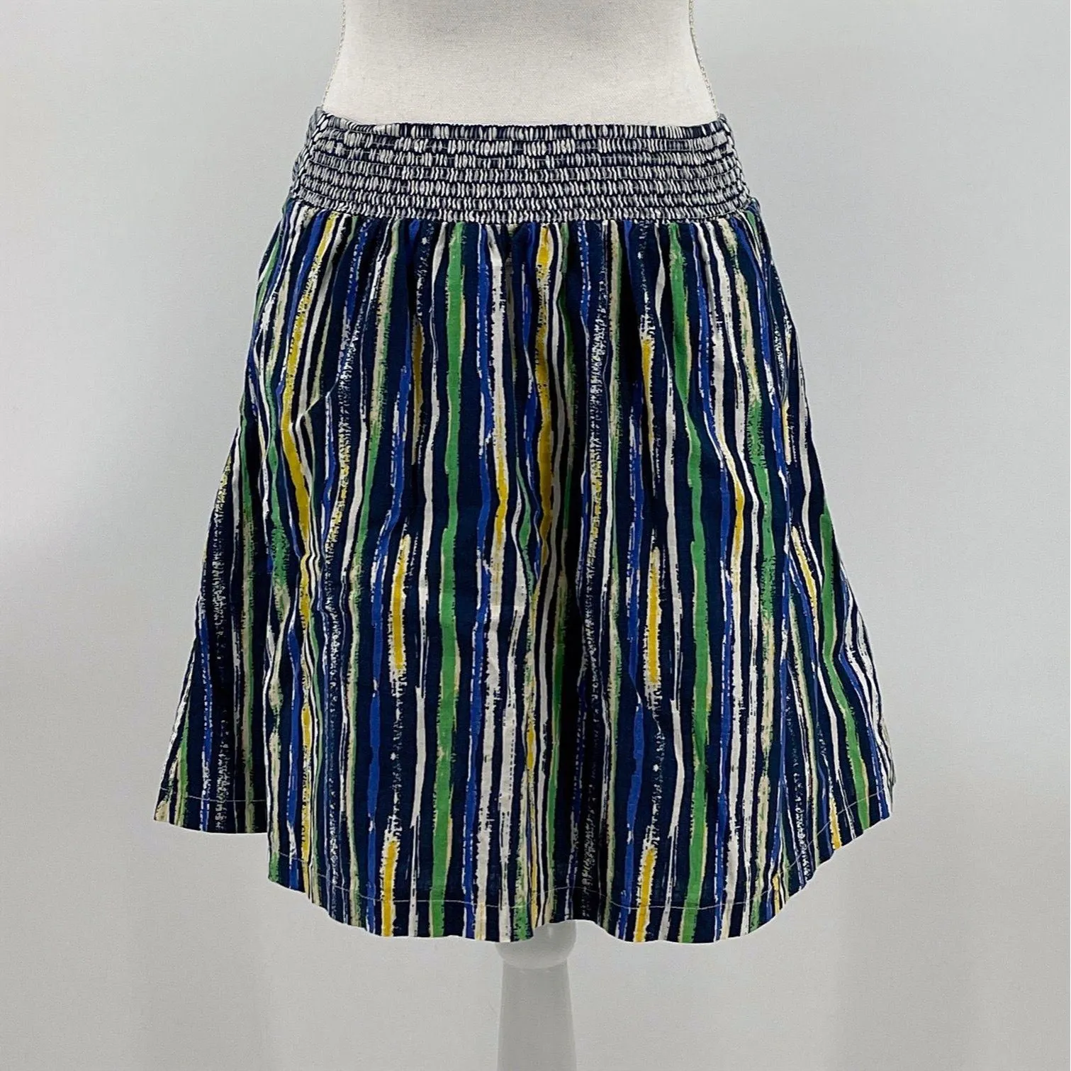 Anthropologie Porridge Blue Duo Striped Dot Skirt