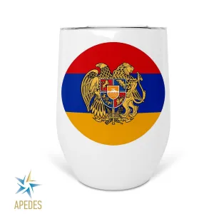 Armenia Flag Stainless Steel Stemless Wine Cup 12 OZ