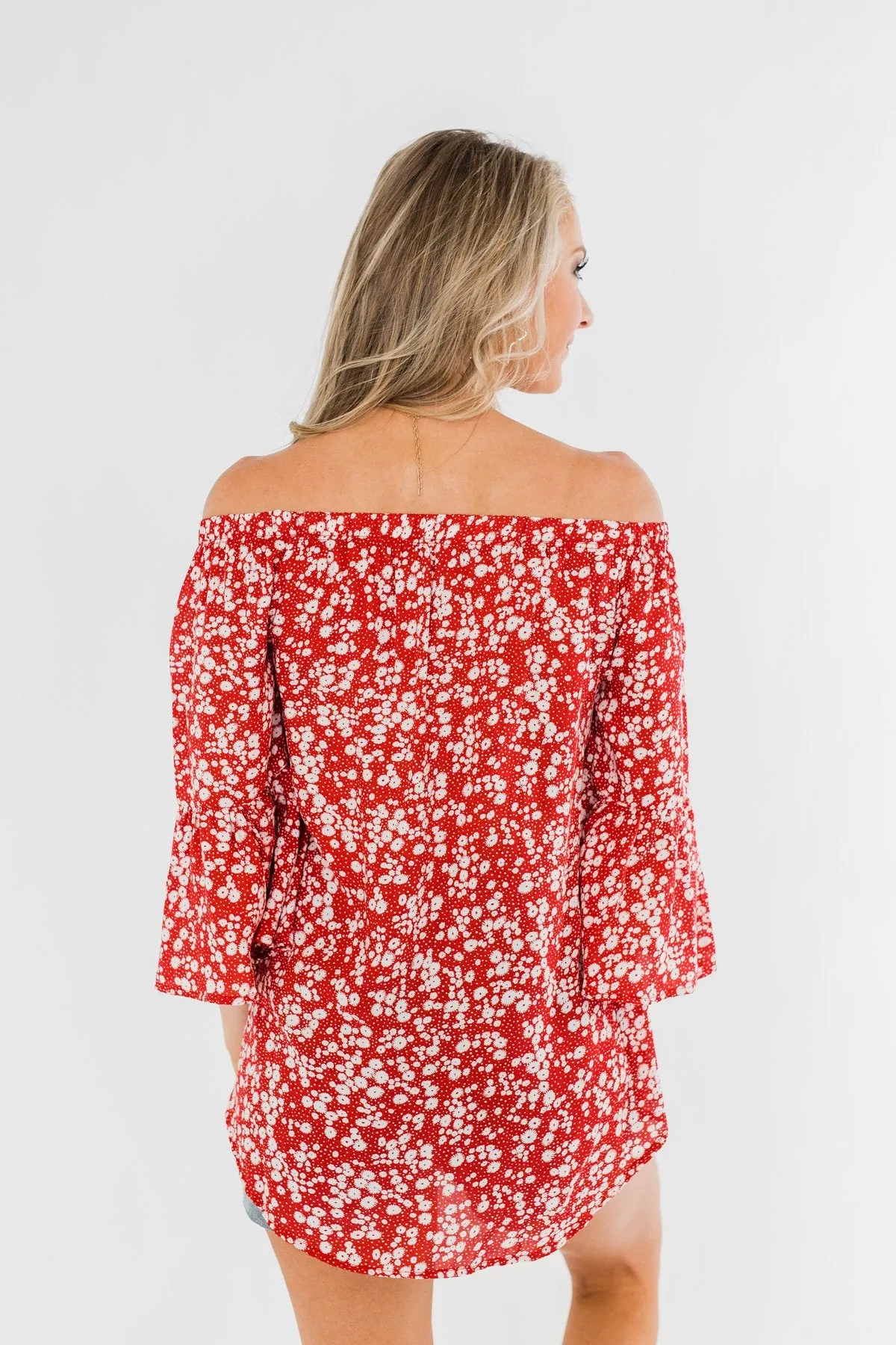 Asking For More Floral & Polka Dot Top- Red