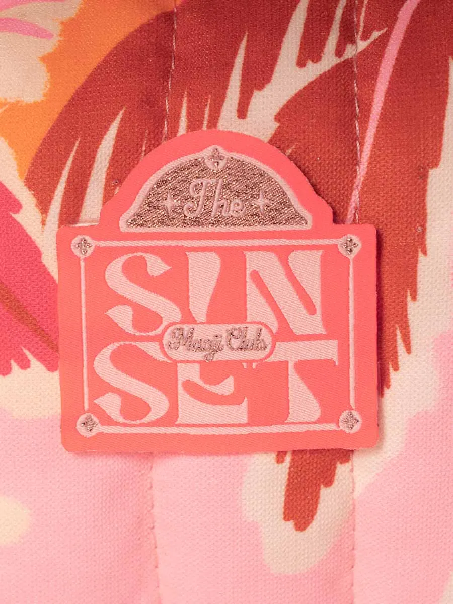 Aurora Medium Pocket Bag in Pink Palms