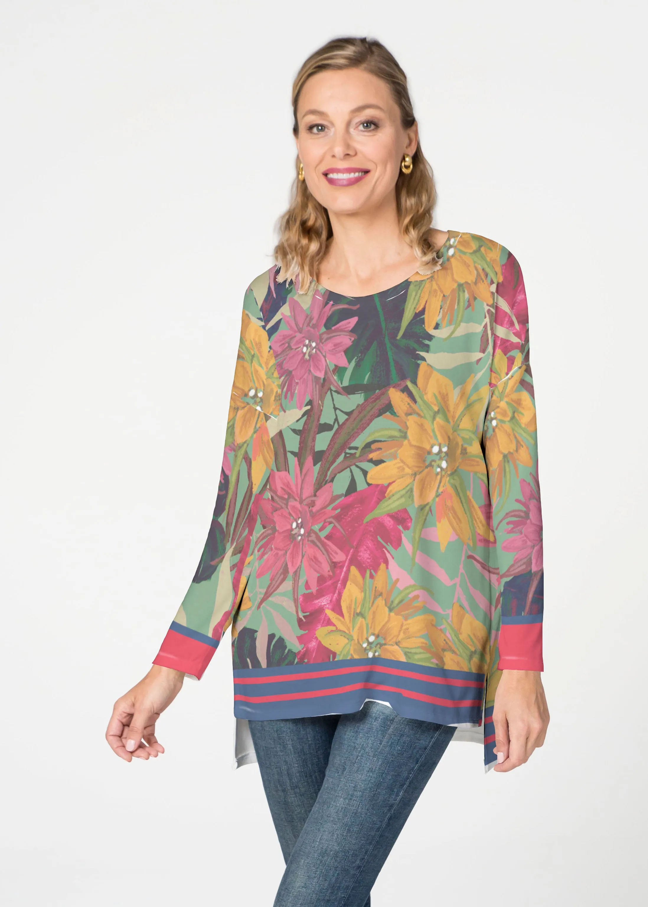 Autumn Stripe  (17196) Slouchy Butterknit Top