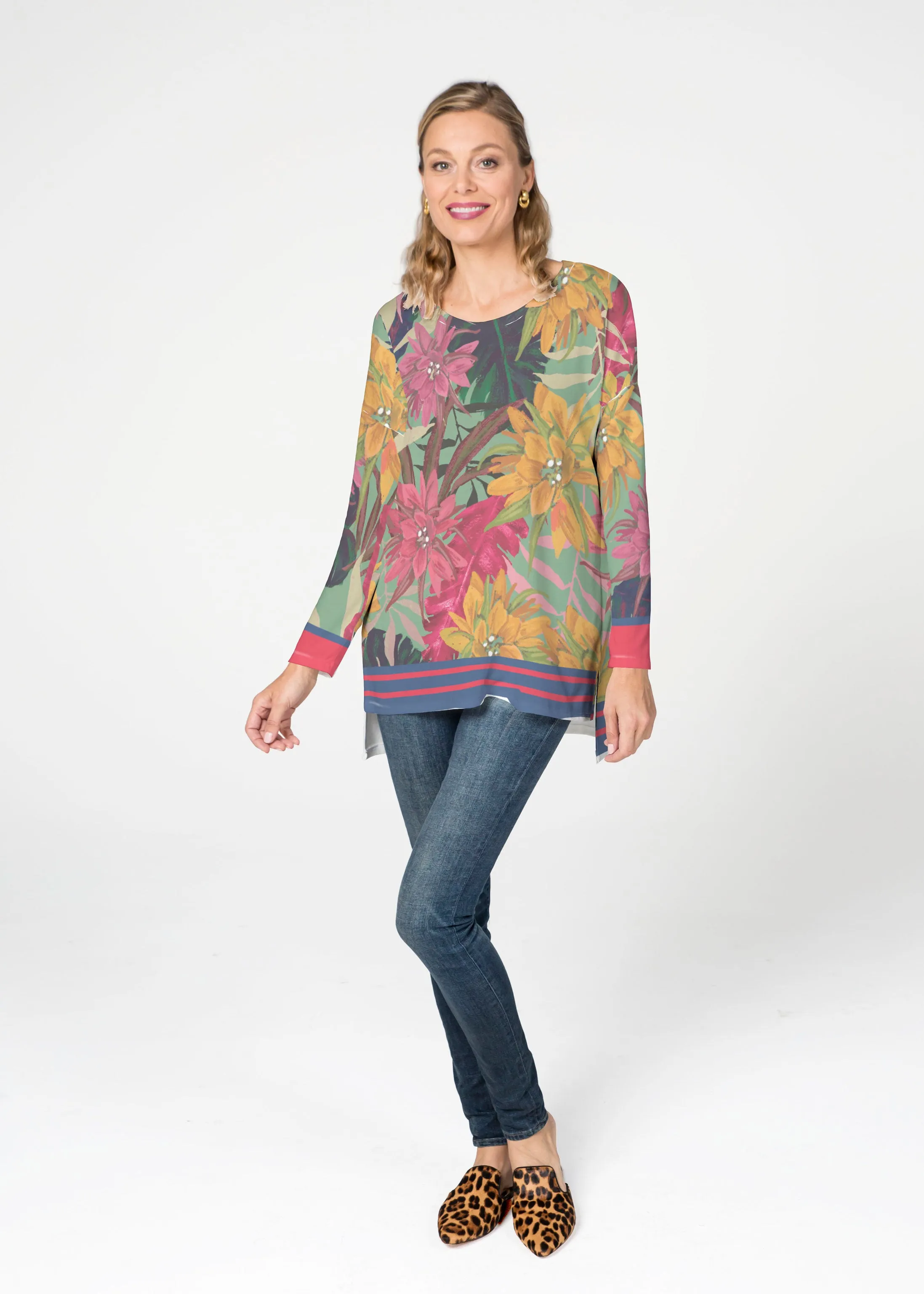 Autumn Stripe  (17196) Slouchy Butterknit Top