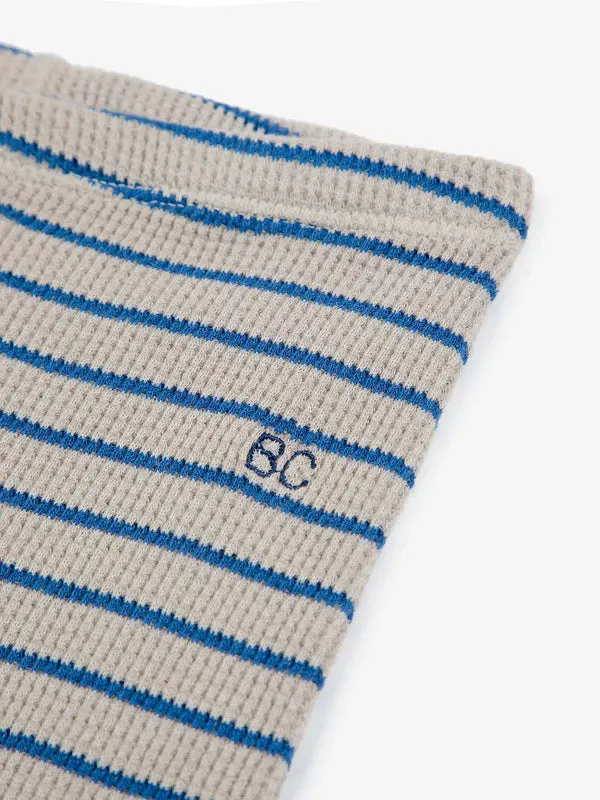 Baby Stripes Waffle Leggings, Blue Stripes
