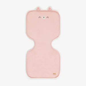 Bavoir protège-épaules rose mignon ourson, naissance || Pink burp cloth, newborn