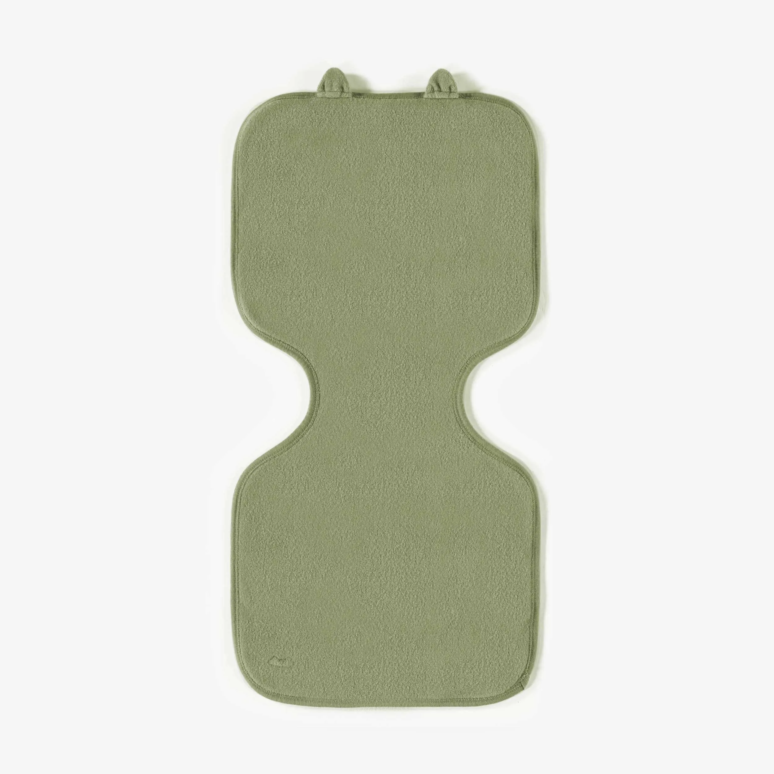 Bavoir protège-épaules vert en ratine, naissance || Green terry burp cloth, newborn