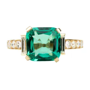 Bell & Bird Emerald and Diamond Ring