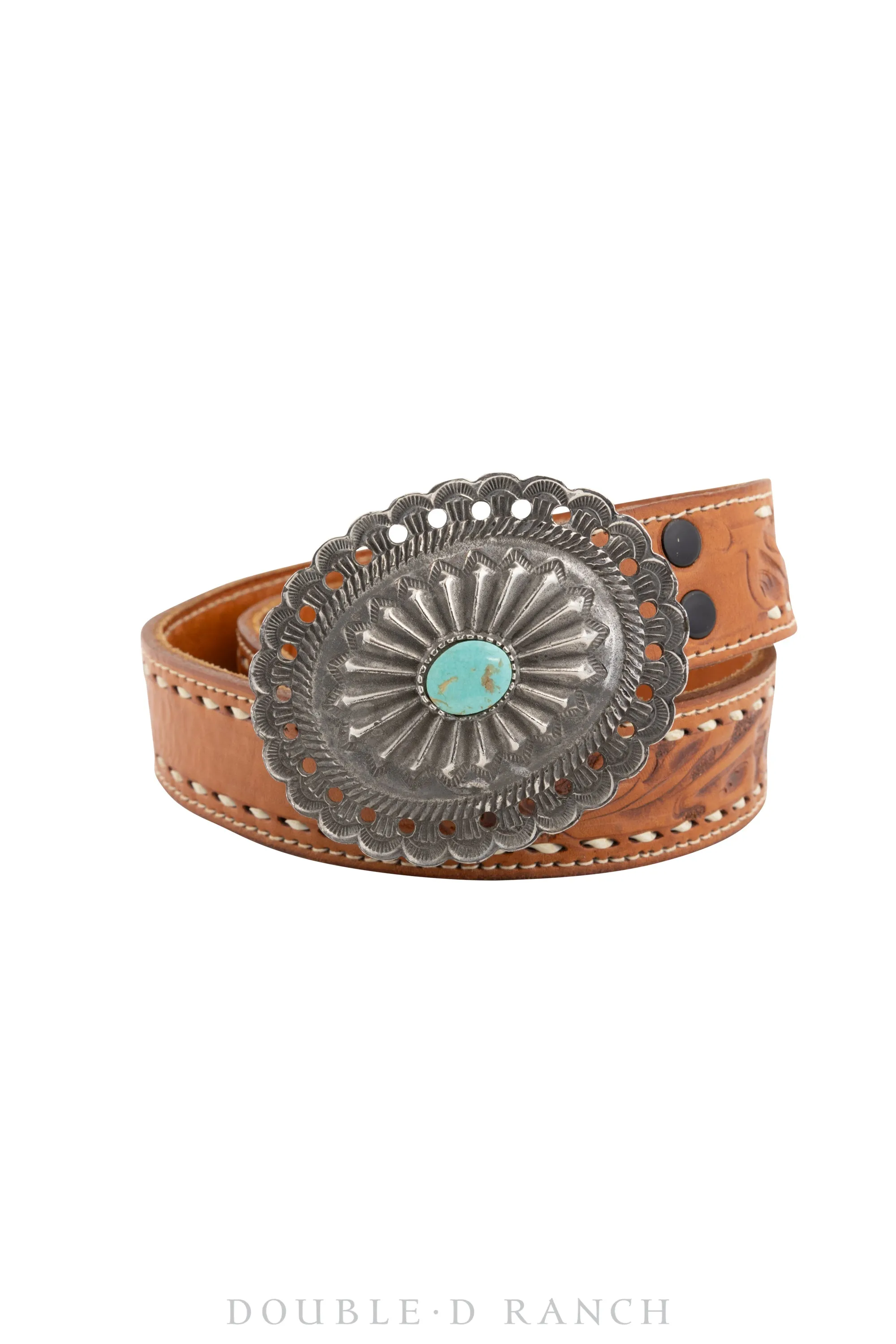 Belt, Concho, Turquoise, Single Buckle, Hallmark, Vintage, 553