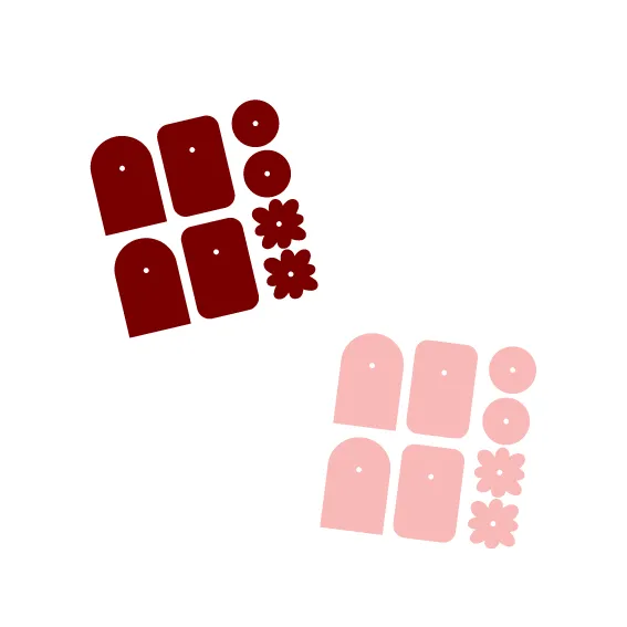 Bento Set: Mod Tile Stacker - 4 pair Mixed Set