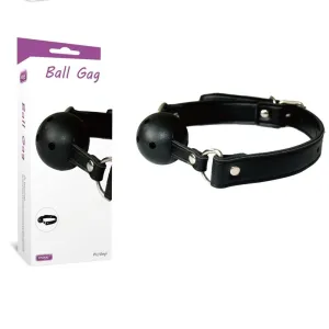 BLACK LEATHER BALL GAG