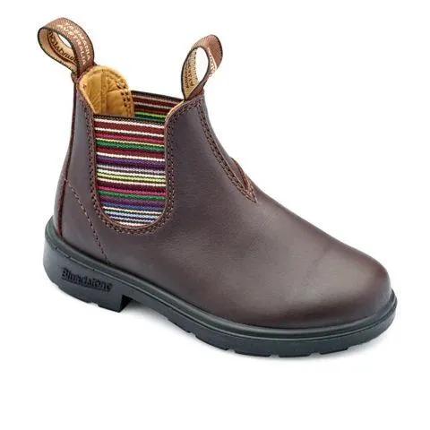 BLUNDSTONE - KIDS 1413 BROWN STRIPED ELASTIC