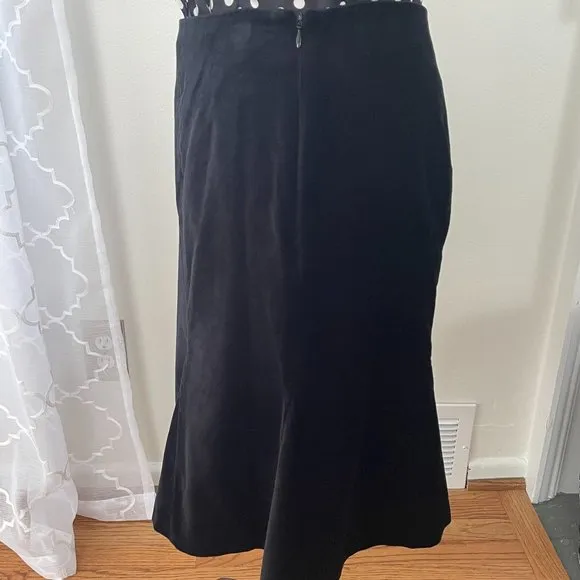 Boden, Black Velvet, Godet Hemline Skirt, Sz. 10R
