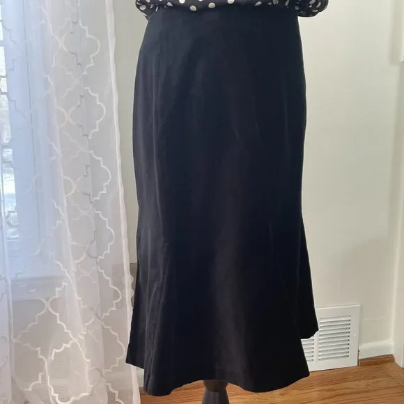Boden, Black Velvet, Godet Hemline Skirt, Sz. 10R