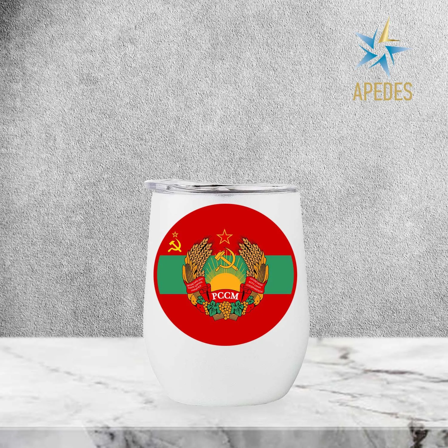Born in USSR Stainless Steel Stemless Wine Cup 12 OZ