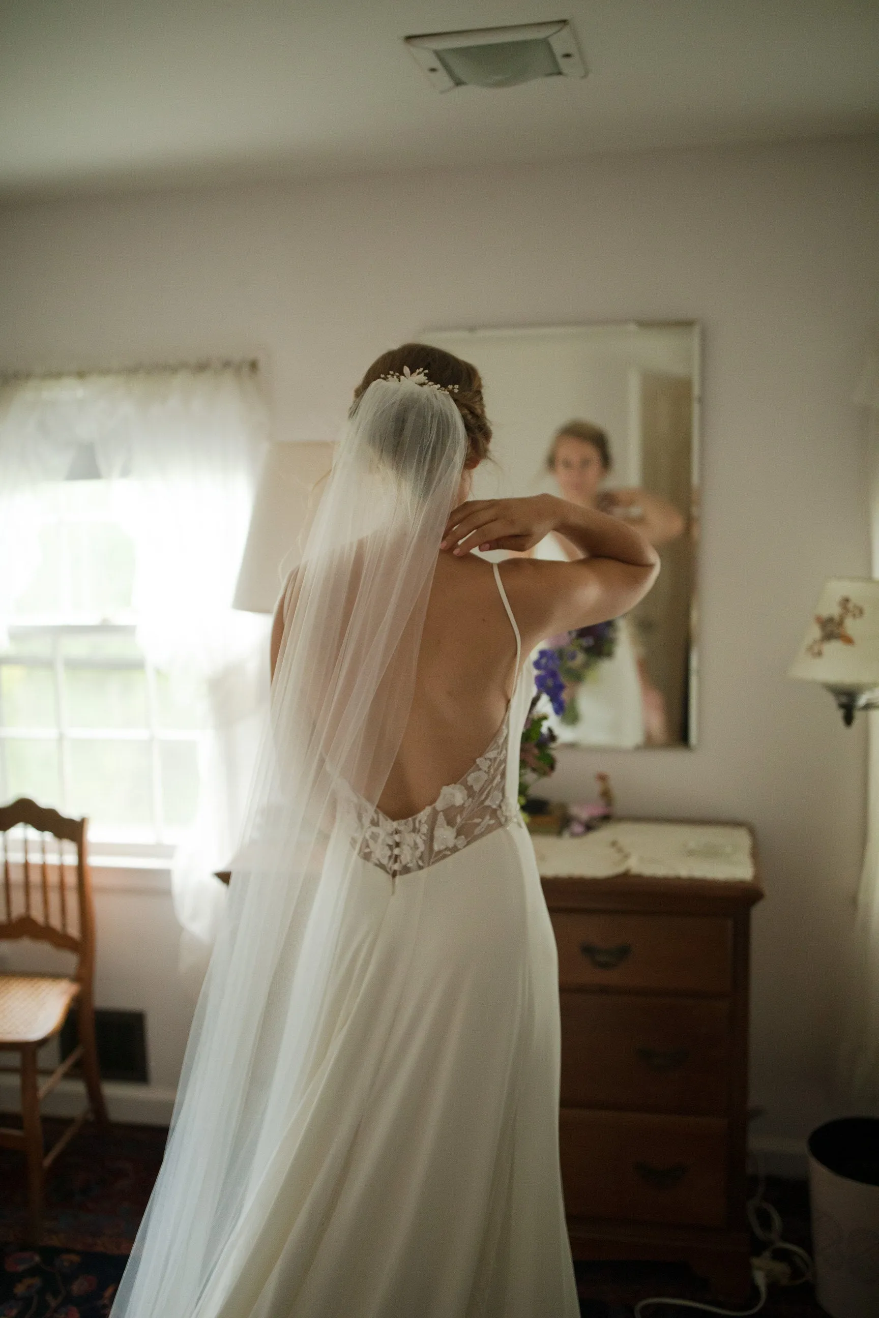 Chapel Length Wedding Veil, Simple Raw Edge Bridal Veil in White, Off White, Light Ivory