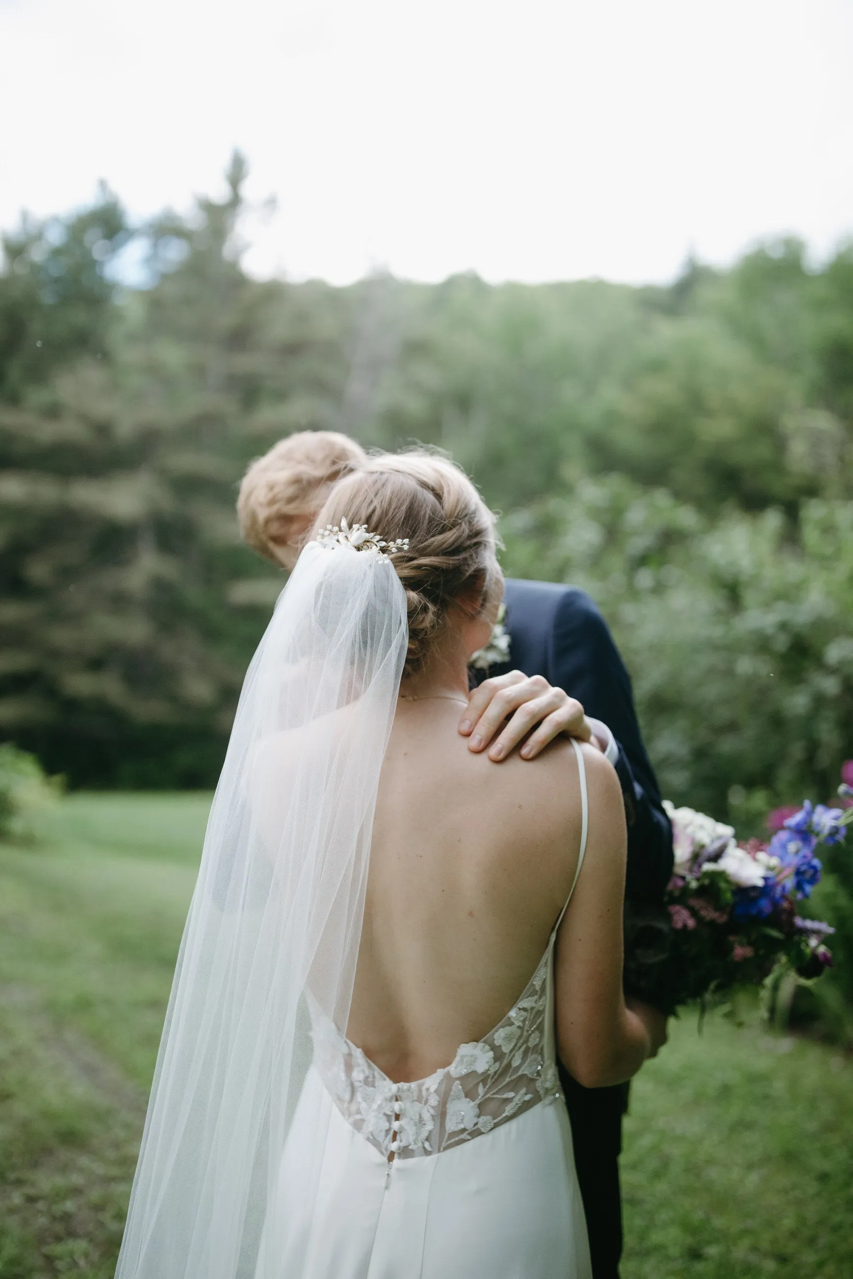 Chapel Length Wedding Veil, Simple Raw Edge Bridal Veil in White, Off White, Light Ivory