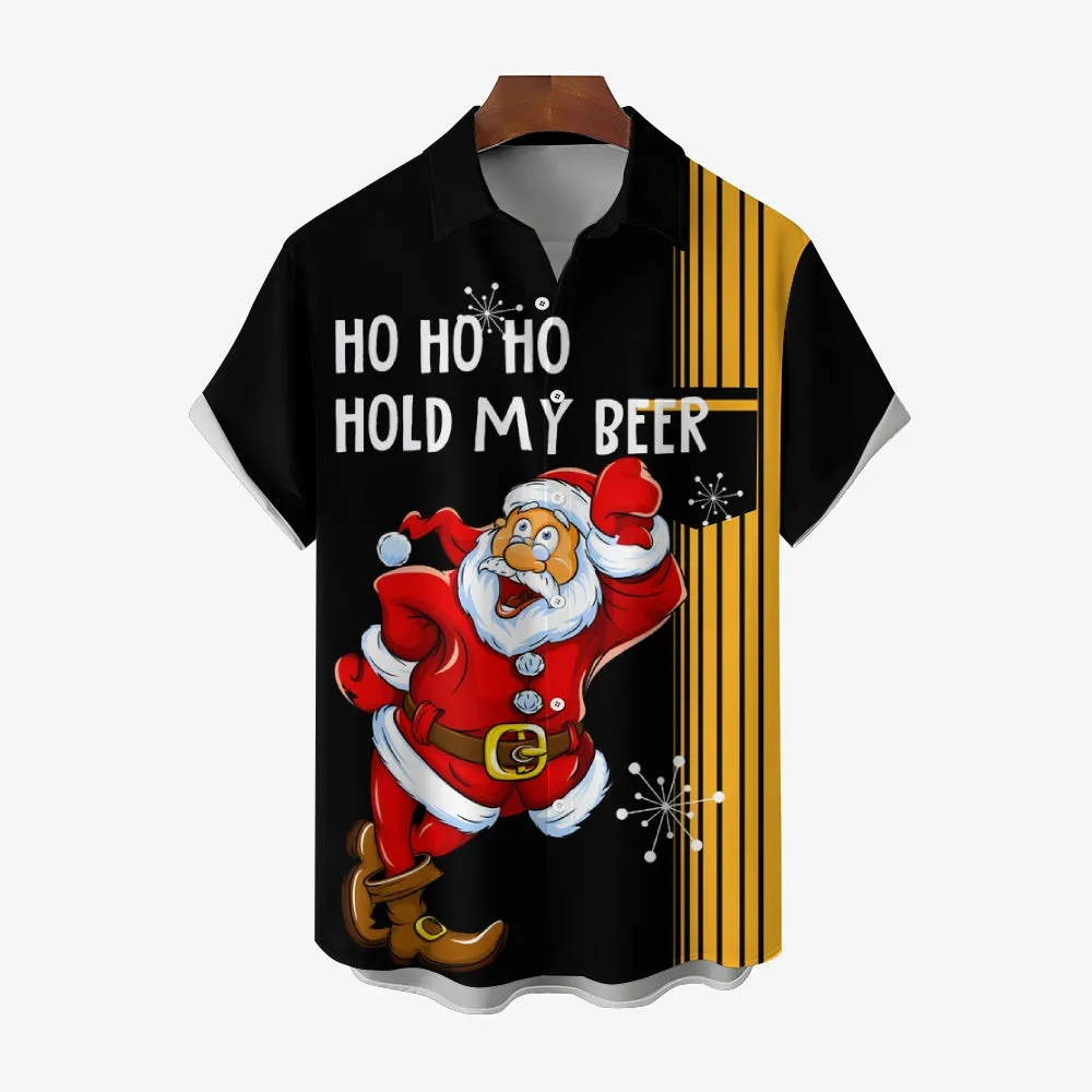 Christmas Beer Fun Letters Retro Bowling Striped Shirt Big Tall 2412001801