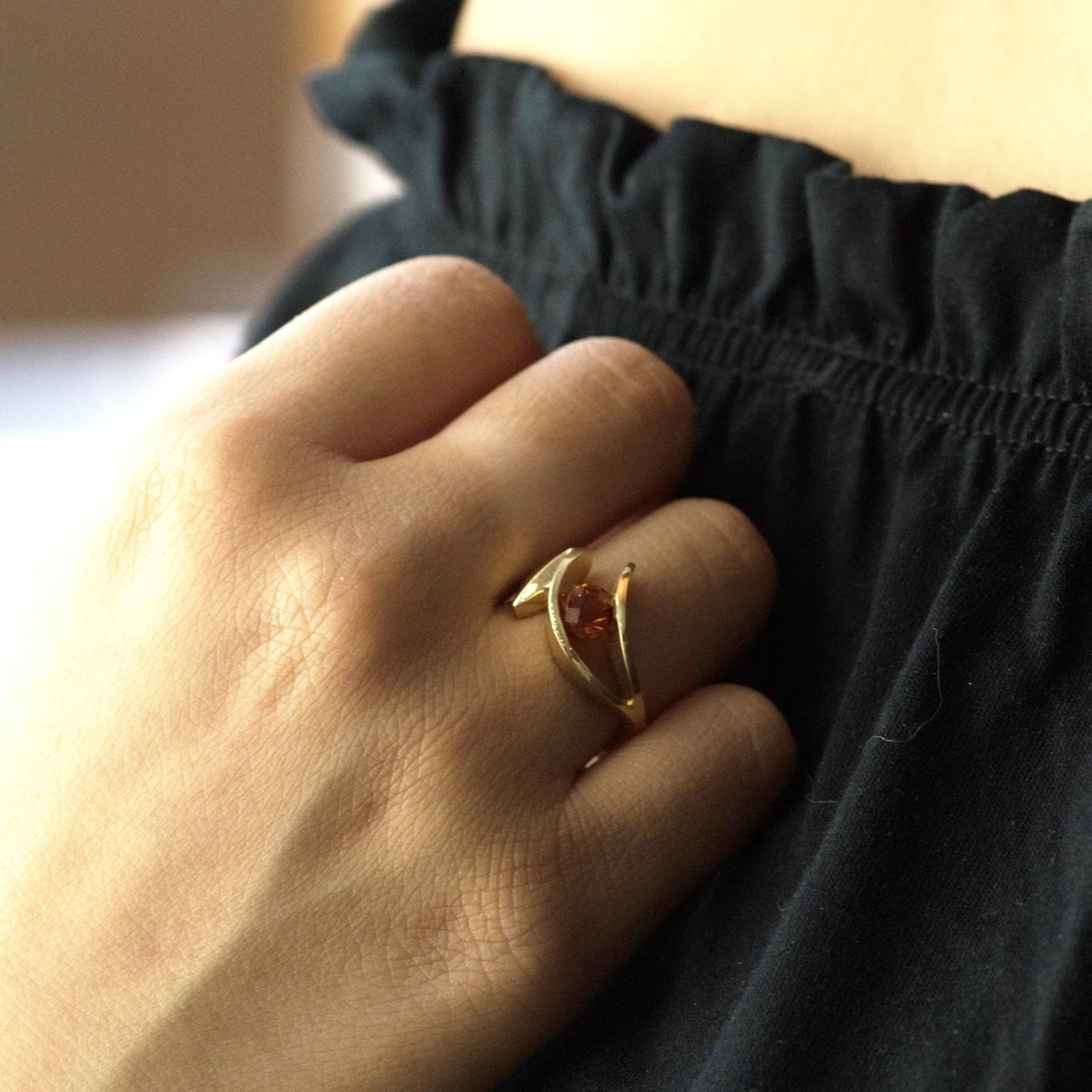 Citrine Solitaire Ring