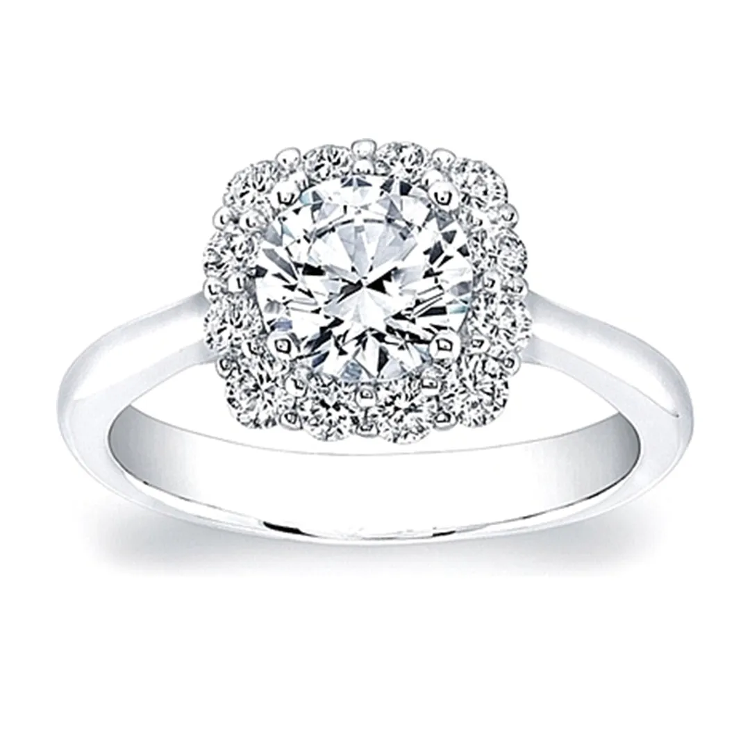 Coast Diamond Cushion Halo DIamond Engagement Ring