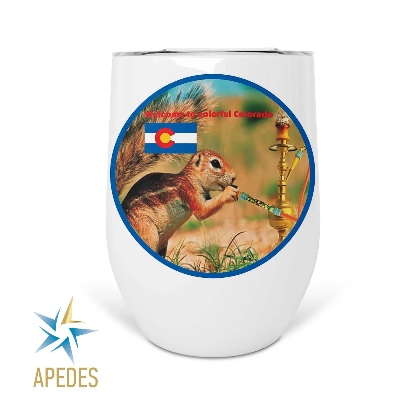 Colorado Resident Stainless Steel Stemless Wine Cup 12 OZ