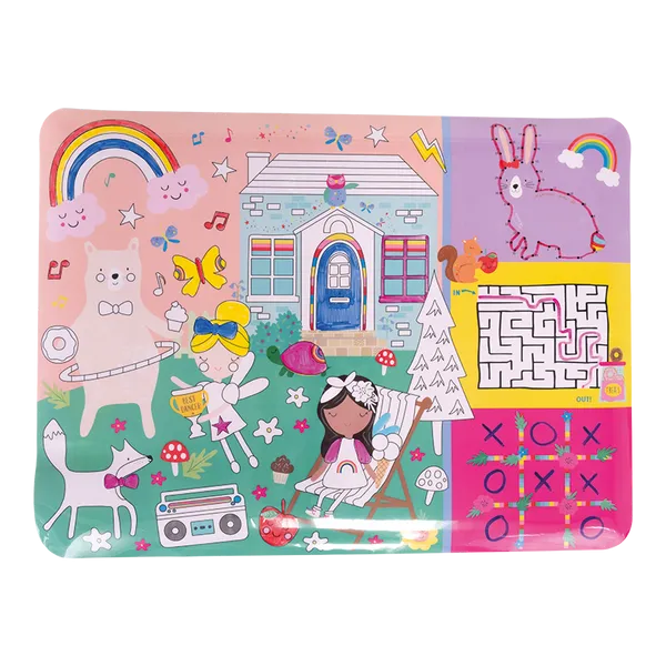 Colouring Fun & Games Mat - Rainbow Fairy