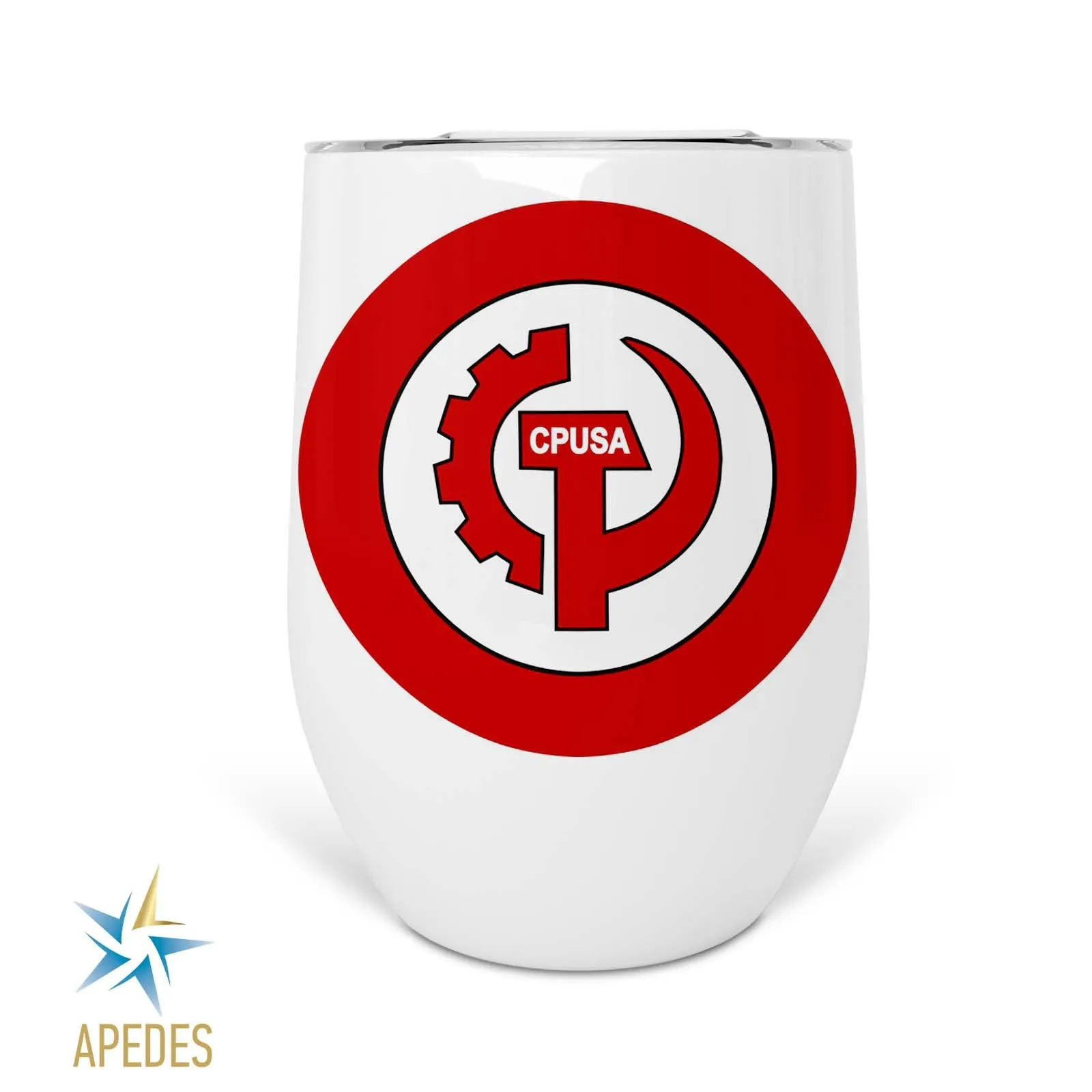 Communist Party USA CPUSA Stainless Steel Stemless Wine Cup 12 OZ