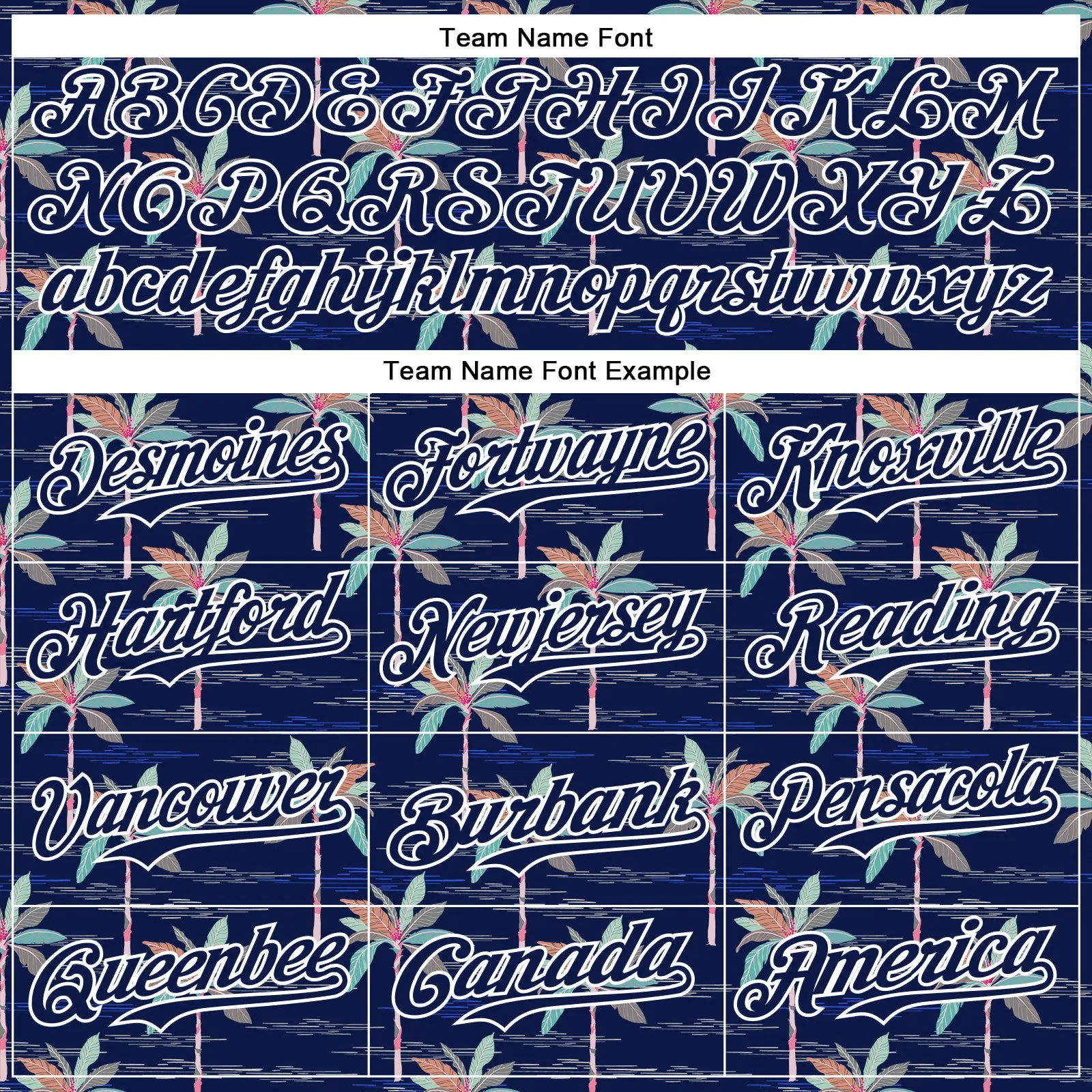 Custom Navy White 3D Hawaii Beach Tropical Palm Tree Authentic Baseball Jersey