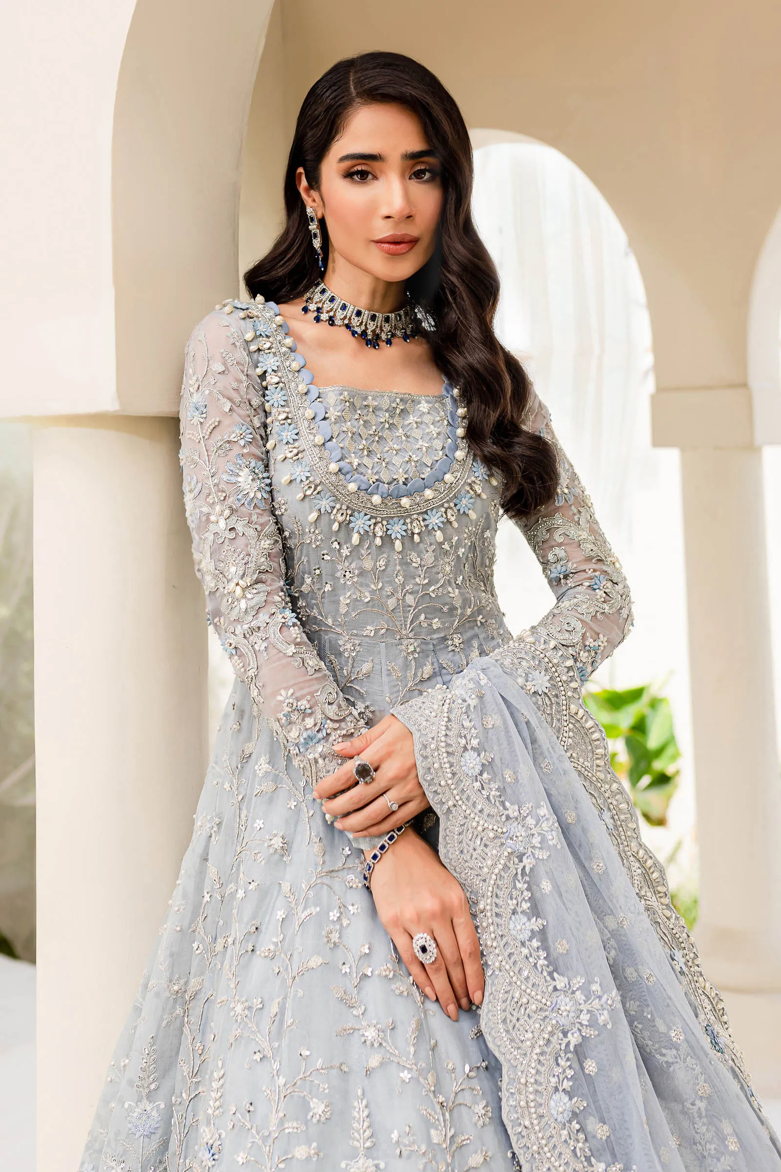 Designer Bridal Lehenga for Wedding with Embellished Gown