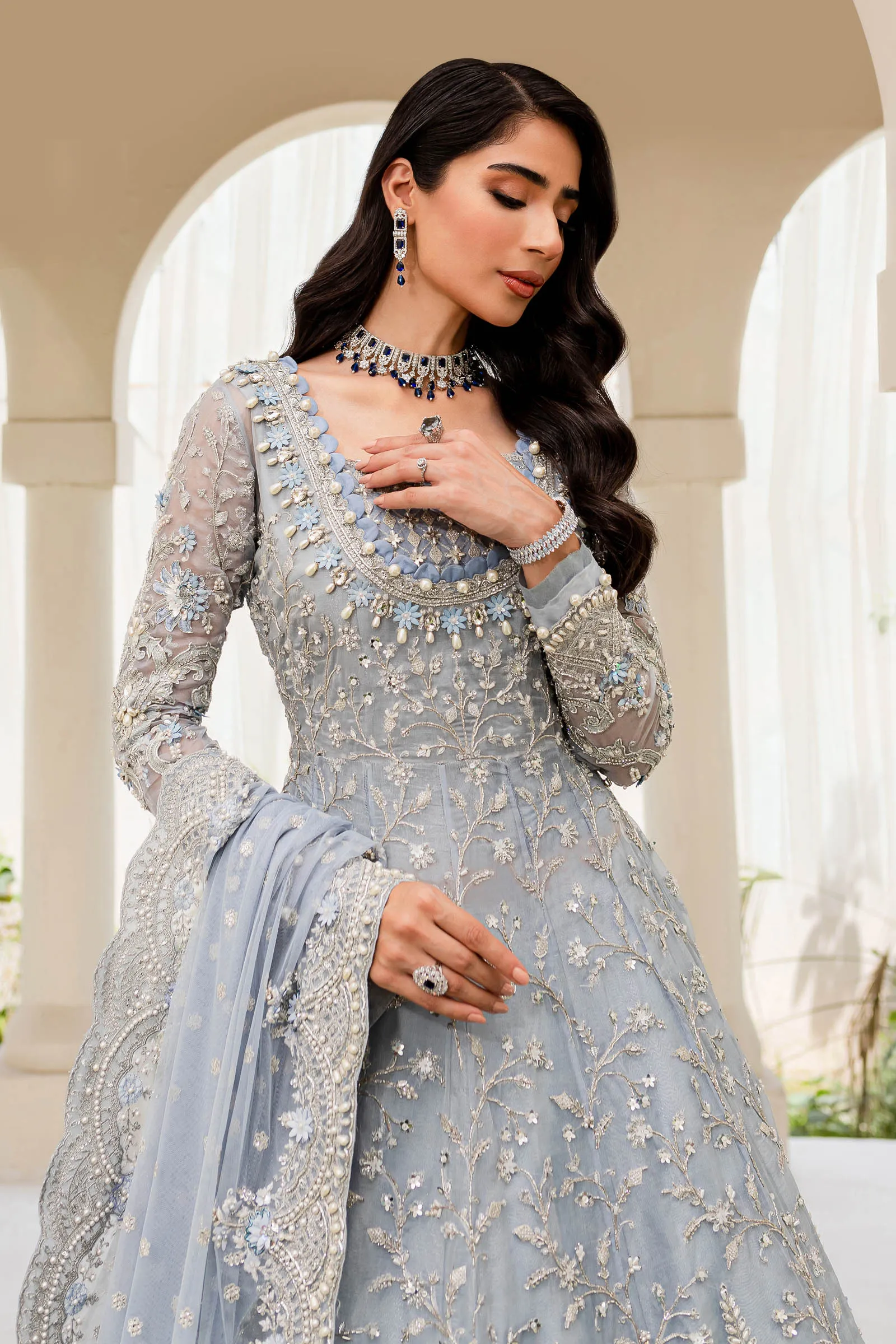 Designer Bridal Lehenga for Wedding with Embellished Gown