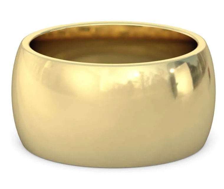 Diamond And Gold Ring with Hand Engraved Plumeria & Maile Leaf ( 12mm Dome Shape)