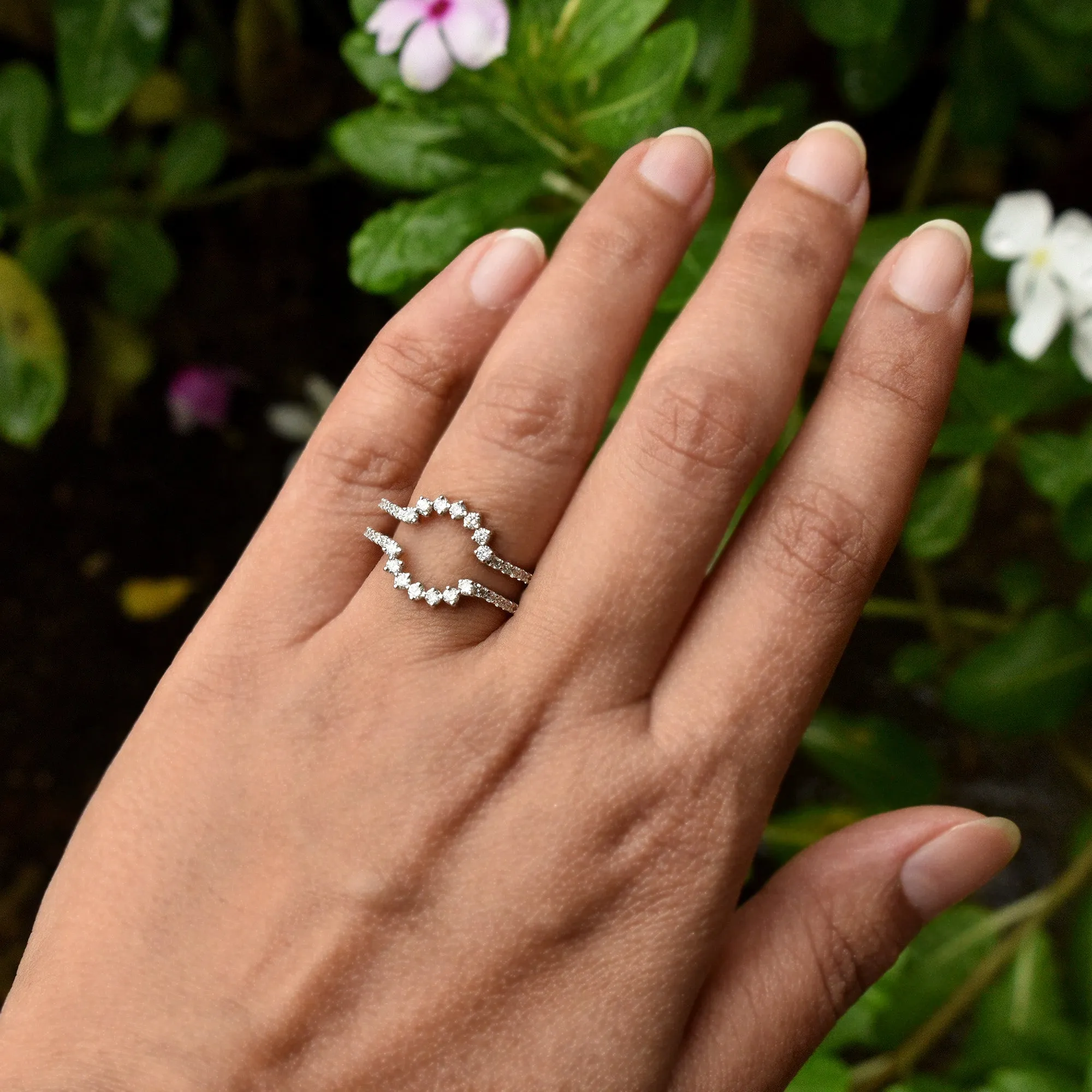 Diamond Ring Guard for Round Solitaire Ring with Studded Band