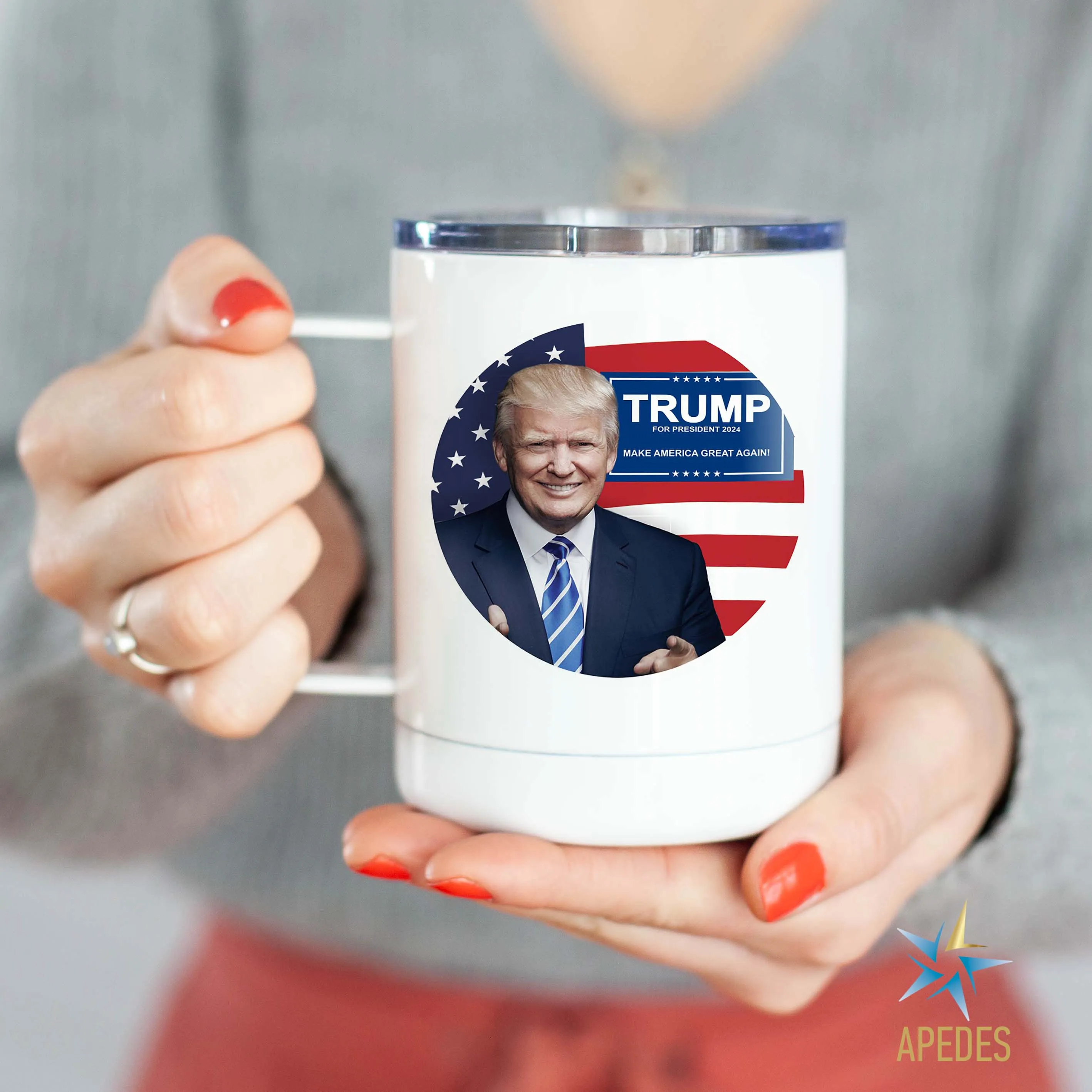 Donald Trump 2024 President USA Stainless Steel Travel Mug 13 OZ
