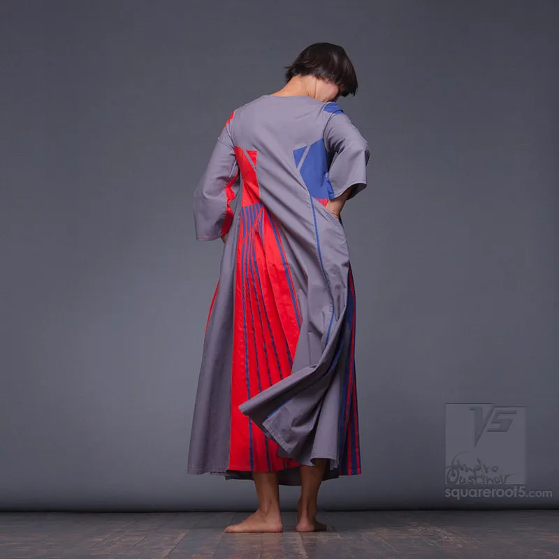 Dress "Revolution" model "LRB" Long sleeve Red-Blue