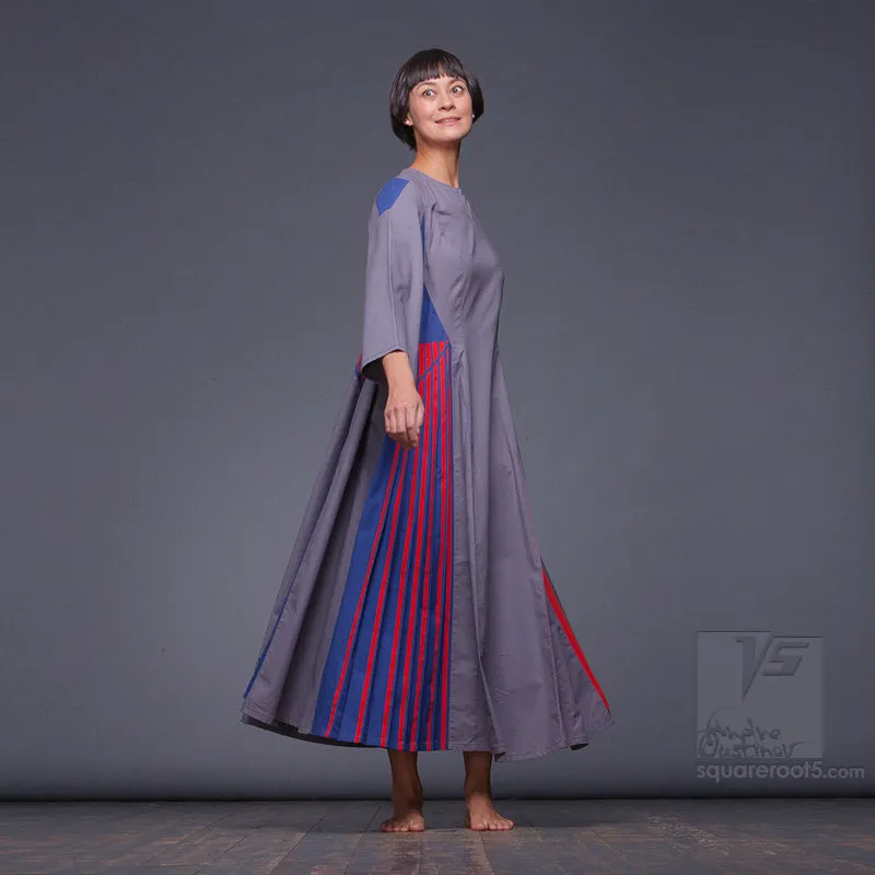 Dress "Revolution" model "LRB" Long sleeve Red-Blue