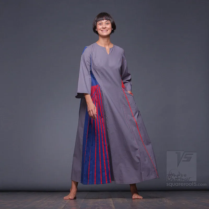 Dress "Revolution" model "LRB" Long sleeve Red-Blue