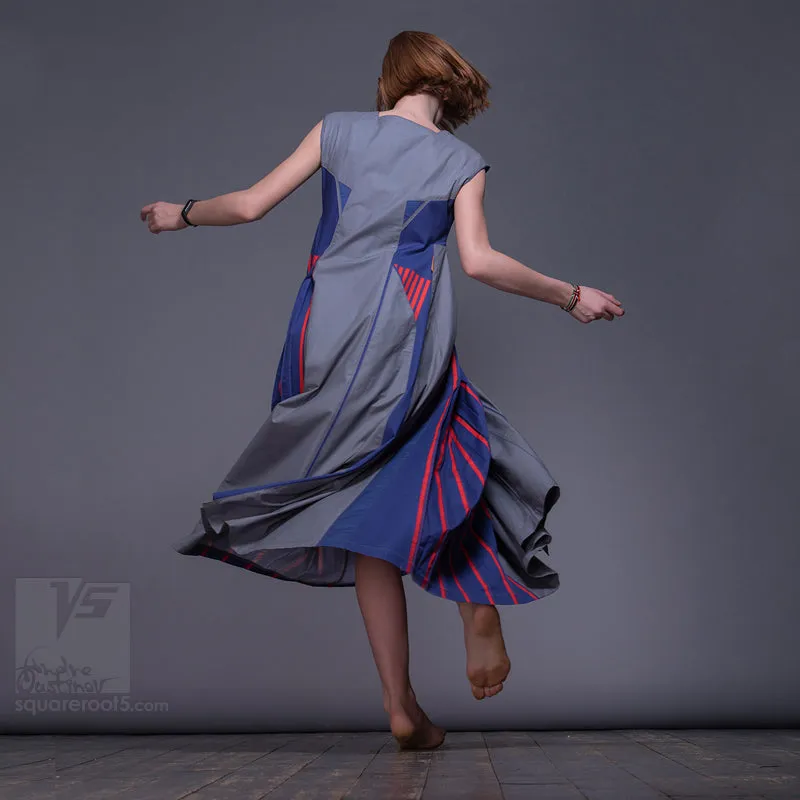 Dress "Revolution" model "SB" Short sleeve Blue