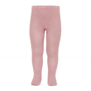 Dusky Pink Ribbed Tights