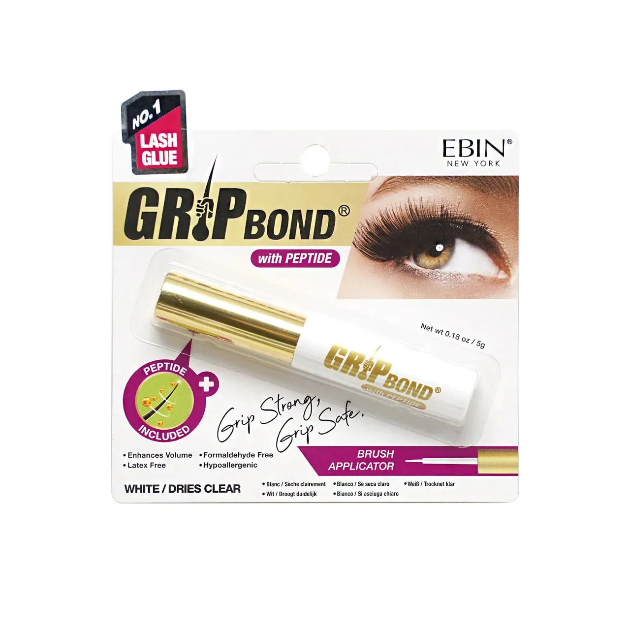 Ebin New York Lash Adhesive with Peptide Brush Applicator