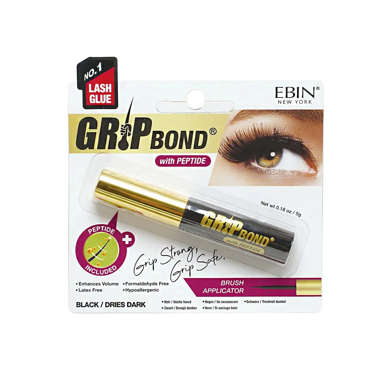 Ebin New York Lash Adhesive with Peptide Brush Applicator