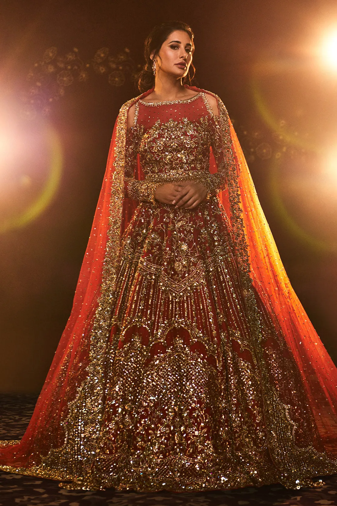 Embellished Bridal Wedding Dress in Lehenga Choli Style